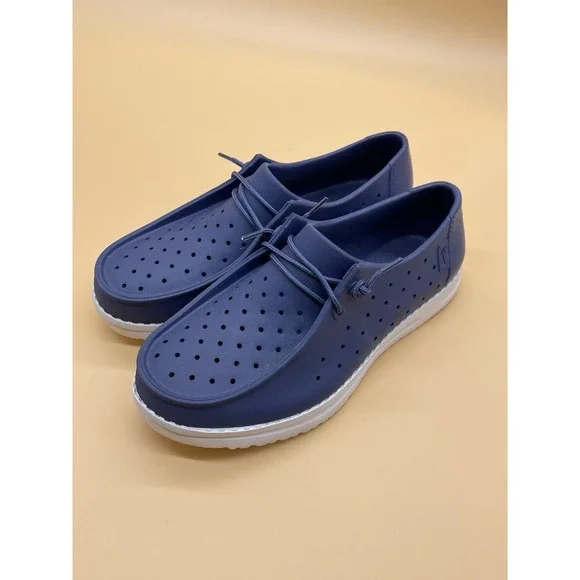 Skechers Foamies Navy Blue Womens Size 7 Slip On Shoes Blue Beach Water - Picture 1 of 7